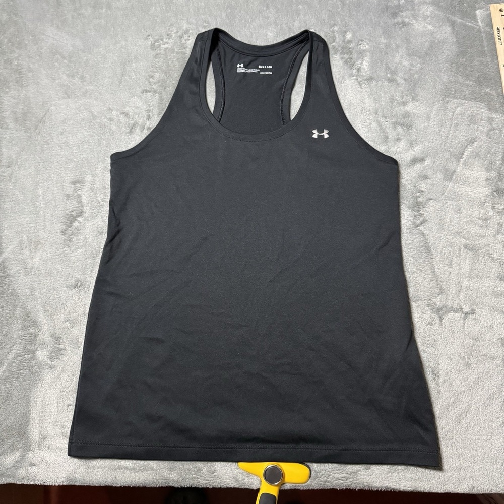 Under Armour Tank Top Shirt Small Adult‎ Black Fitted Heatgear Womens Athletic - Picture 2 of 9